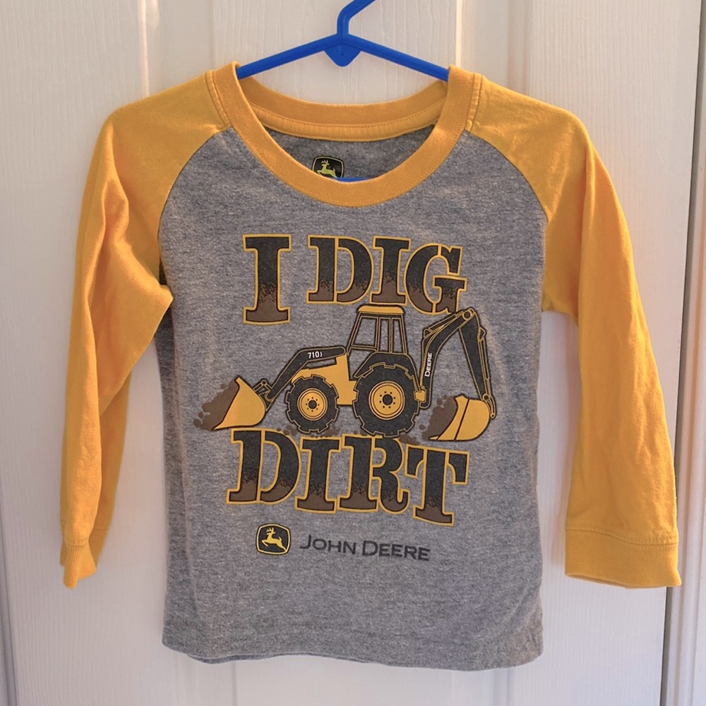 John Deer 2T Long Sleeve Graphic Logo Cotton Shirt